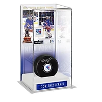 Igor Shesterkin New York Rangers Autographed 2022 Vezina Trophy Winner Deluxe Tall Hockey Display Case with Puck