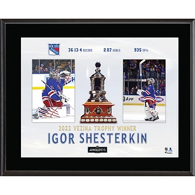 Igor Shesterkin New York Rangers 10.5'' x 13'' 2022 Vezina Trophy Winner Sublimated Plaque