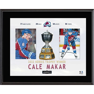 Cale Makar Colorado Avalanche 10.5'' x 13'' 2022 Norris Trophy Winner Sublimated Plaque