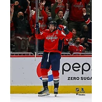 Tom Wilson Washington Capitals Unsigned Celebrates Game-Winning Goal in Overtime Photograph