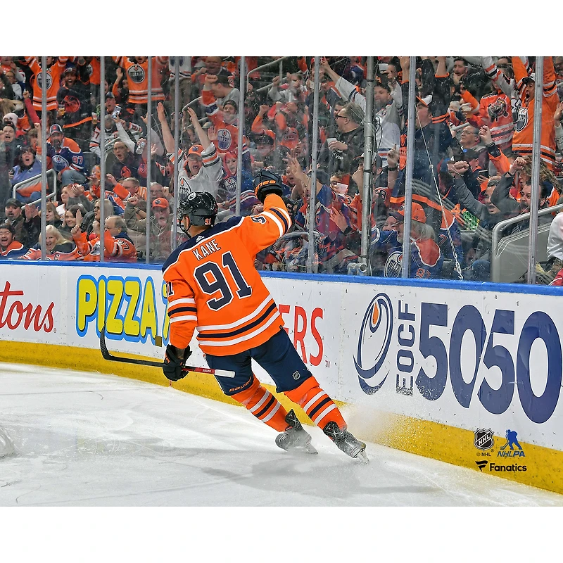 Evander Kane Edmonton Oilers Unsigned Celebrates a Goal Photograph