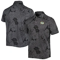 Men's Tommy Bahama Black Green Bay Packers Miramar Blooms Polo