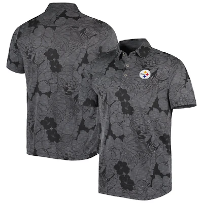 Men's Tommy Bahama Black Pittsburgh Steelers Miramar Blooms Polo