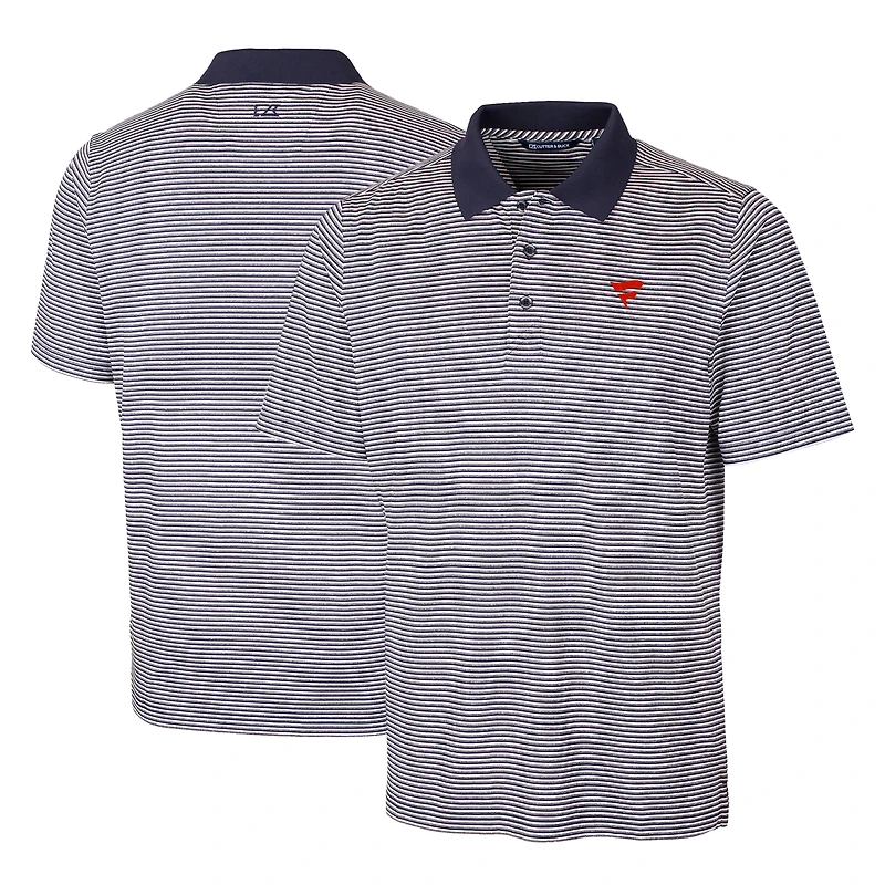 Men's Cutter & Buck Navy Fanatics Corporate Forge Tonal Stripe Stretch Polo