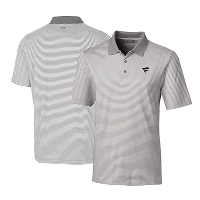 Men's Cutter & Buck Gray Fanatics Corporate Forge Tonal Stripe Stretch Polo