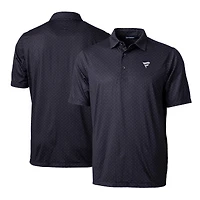 Men's Cutter & Buck Black Fanatics Corporate Pike Double Dot Print Stretch Polo