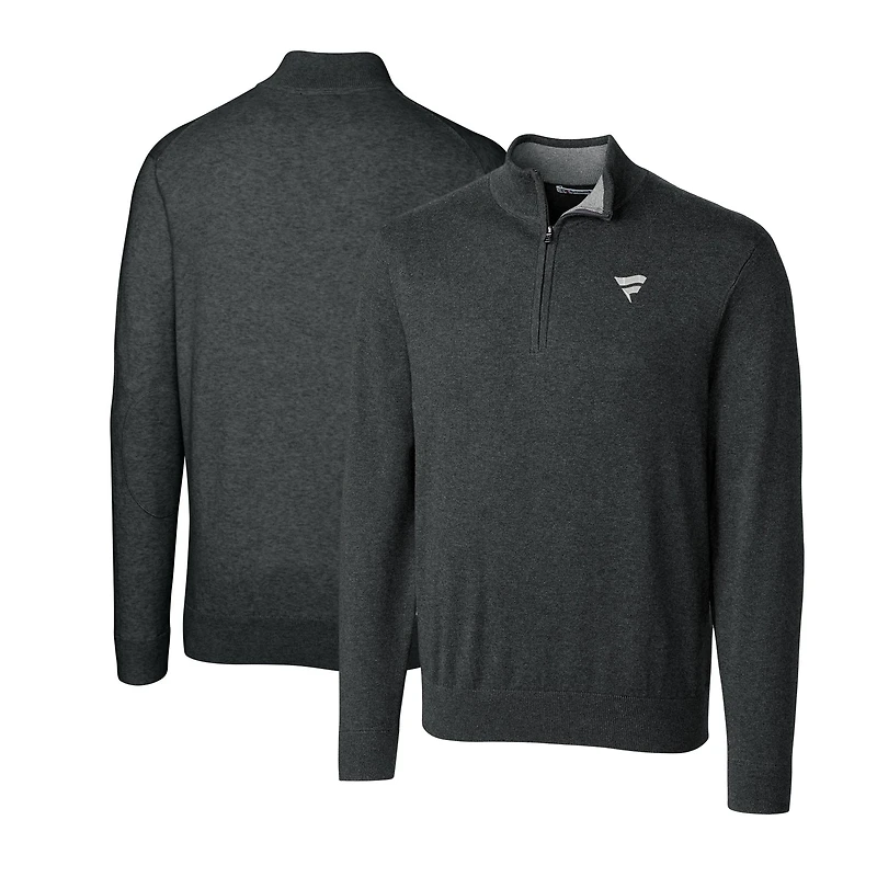 Men's Cutter & Buck Heather Charcoal Fanatics Corporate Lakemont Quarter-Zip Pullover Sweater