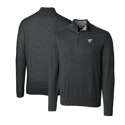 Men's Cutter & Buck Heather Charcoal Fanatics Corporate Lakemont Quarter-Zip Pullover Sweater