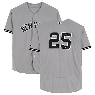 Gleyber Torres New York Yankees Autographed Topps Gray Majestic Authentic Jersey