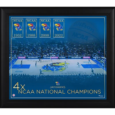 Kansas Jayhawks Framed 15" x 17" Basketball Team Championship Count Collage