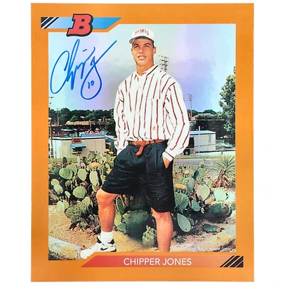 Chipper Jones Atlanta Braves Autographed 2016 Bowman Chrome Rookie Jumbo 1991 Reprint Card