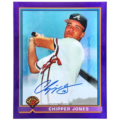 Chipper Jones Atlanta Braves Autographed 2016 Bowman Chrome Rookie Purple Jumbo 1991 Reprint Card - Limited Edition of 10