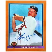 Chipper Jones Atlanta Braves Autographed 2016 Bowman Chrome Orange Jumbo 1992 Reprint Card - Limited Edition of 25