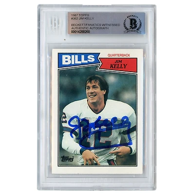 Jim Kelly Buffalo Bills Autographed 1987 Topps #362 Beckett Fanatics Witnessed Authenticated Rookie Card