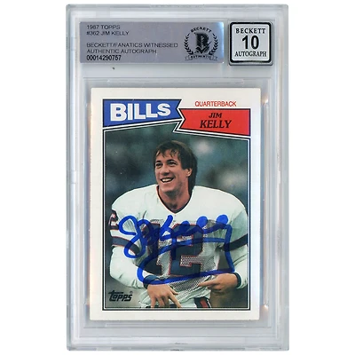 Jim Kelly Buffalo Bills Autographed 1987 Topps #362 Beckett Fanatics Witnessed Authenticated 10 Rookie Card