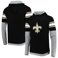 Men's New Era Black New Orleans Saints Long Sleeve Hoodie T-Shirt
