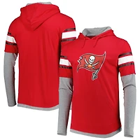 Men's New Era Red Tampa Bay Buccaneers Long Sleeve Hoodie T-Shirt