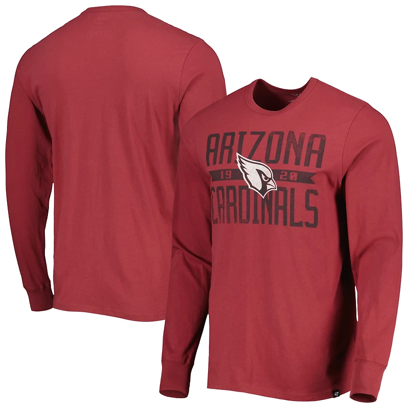 Men's '47 Cardinal Arizona Cardinals Brand Wide Out Franklin Long Sleeve T-Shirt