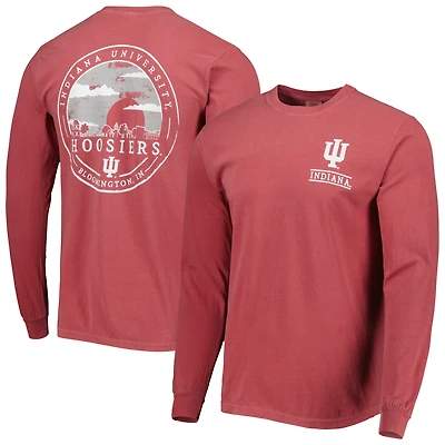 Men's Crimson Indiana Hoosiers Circle Campus Scene Long Sleeve T-Shirt