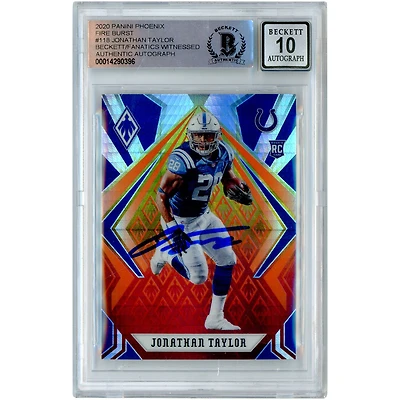 Jonathan Taylor Indianapolis Colts Autographed 2020 Panini Phoenix #118 Beckett Fanatics Witnessed Authenticated 10 Rookie Card