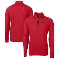 Men's Cutter & Buck Red Tennessee Titans Team Adapt Eco Knit Hybrid Recycled Quarter-Zip Pullover Top