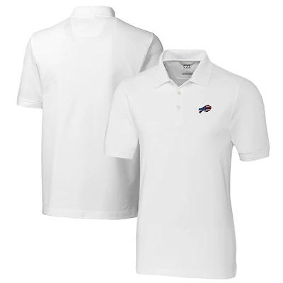 Men's Cutter & Buck White Buffalo Bills Advantage Tri-Blend Pique Polo