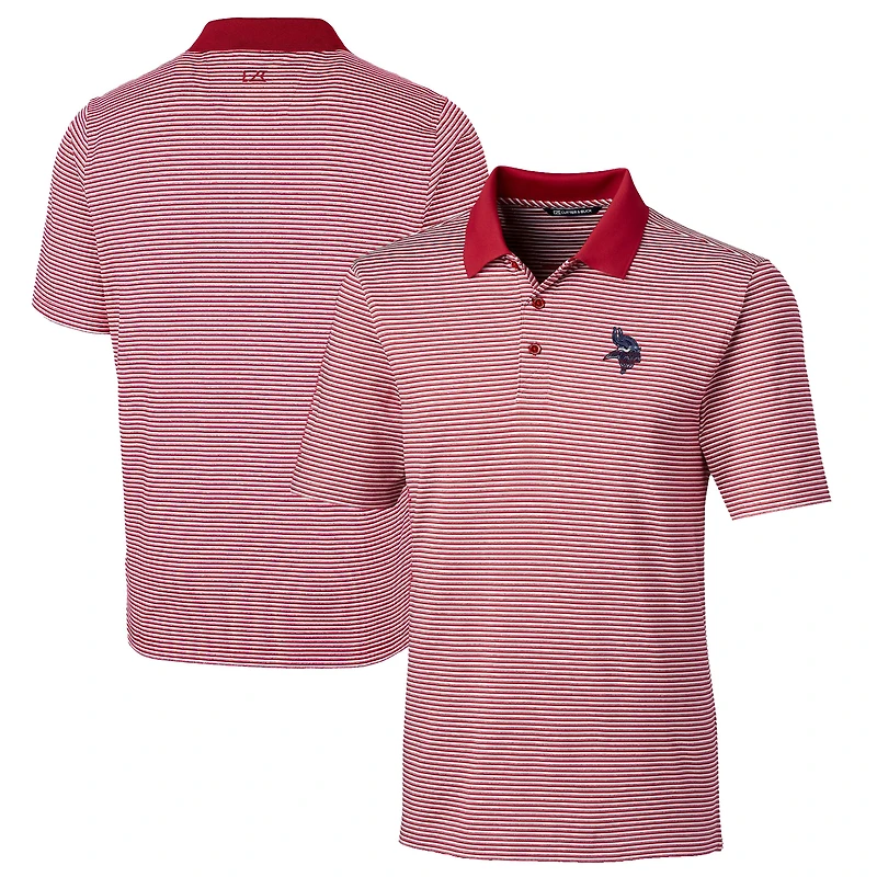Men's Cutter & Buck Cardinal Minnesota Vikings Team Forge Tonal Stripe Stretch Polo