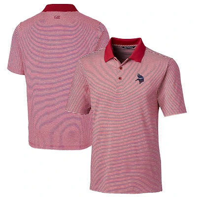 Men's Cutter & Buck Cardinal Minnesota Vikings Team Forge Tonal Stripe Stretch Polo