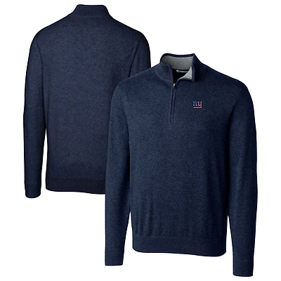 Men's Cutter & Buck Navy New York Giants Lakemont Quarter-Zip Pullover Sweater