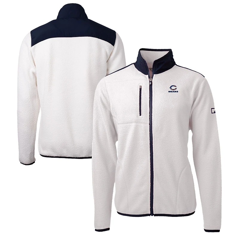 Men's Cutter & Buck Cream Chicago Bears Big & Tall Cascade Eco Sherpa Fleece Full-Zip Jacket
