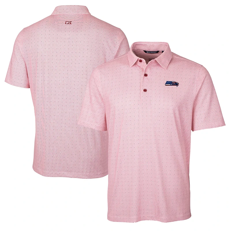 Men's Cutter & Buck Cardinal Seattle Seahawks Big & Tall Pike Double Dot Print Stretch Polo