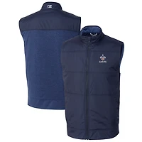 Men's Cutter & Buck Navy New Orleans Saints Big & Tall Stealth Hybrid Windbreaker Full-Zip Vest