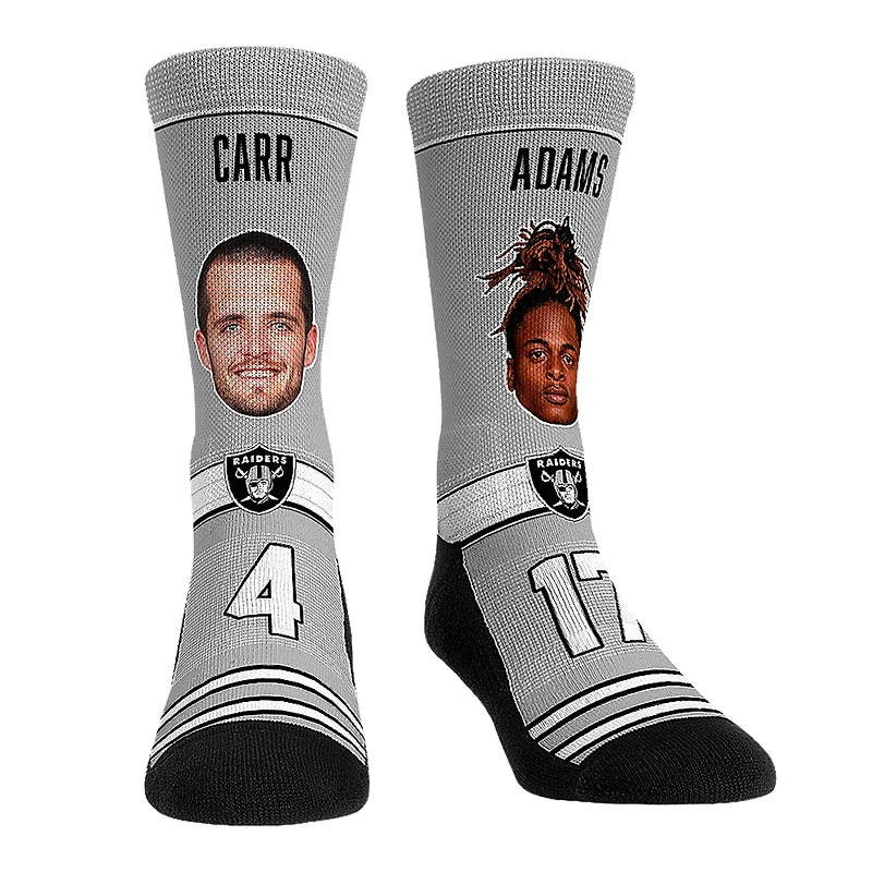 Rock Em Socks Derek Carr & Davante Adams Las Vegas Raiders Player Teammates Crew Socks