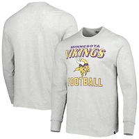 Men's '47 Heathered Gray Minnesota Vikings Dozer Franklin Long Sleeve T-Shirt