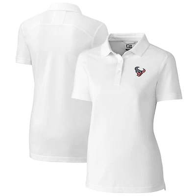 Women's Cutter & Buck White Houston Texans Advantage DryTec Tri-Blend Pique Polo
