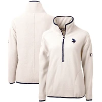 Women's Cutter & Buck Minnesota Vikings Americana Cascade Eco Sherpa Fleece Half-Zip Pullover Jacket