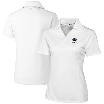 Women's Cutter & Buck White Green Bay Packers Genre DryTec Textured Polo