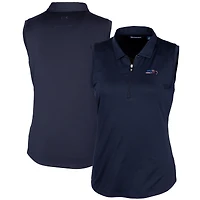 Women's Cutter & Buck Navy Seattle Seahawks Forge DryTec Stretch Sleeveless Polo