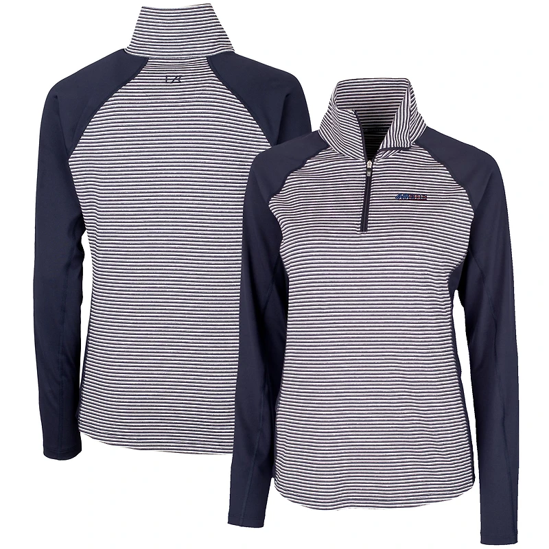 Women's Cutter & Buck Navy San Francisco 49ers Forge Tonal Half-Zip Top