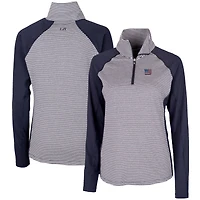 Women's Cutter & Buck Navy New York Giants Forge Tonal Half-Zip Top