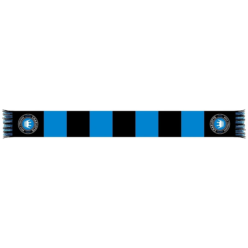 Black/Blue Charlotte FC Team Bar Knit Scarf