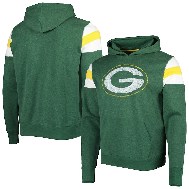 Men's '47 Heathered Heather Green Green Bay Packers Premier Nico Pullover Hoodie