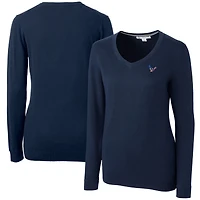 Women's Cutter & Buck Navy Houston Texans Lakemont Tri-Blend V-Neck Sweater