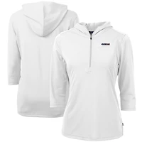 Women's Cutter & Buck San Francisco 49ers Virtue Eco Pique 3/4 Sleeve Half-Zip Pullover Hoodie