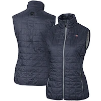 Women's Cutter & Buck Navy New England Patriots Rainier PrimaLoft Eco Full-Zip Puffer Vest
