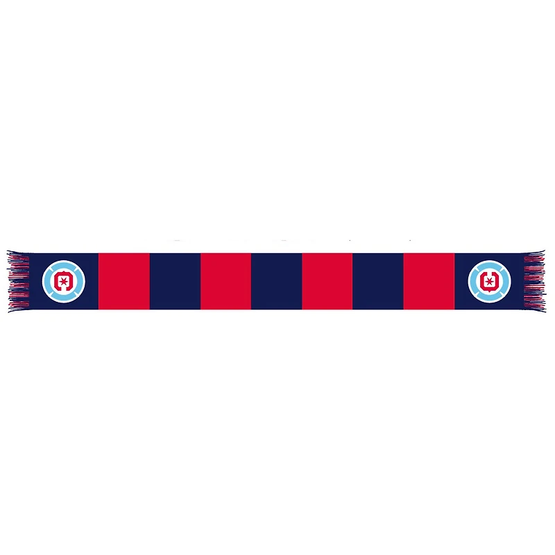 Navy/Red Chicago Fire Team Bar Knit Scarf