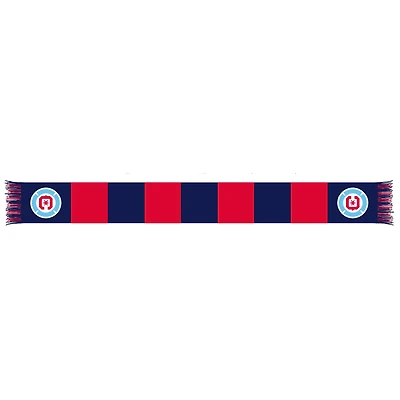 Navy/Red Chicago Fire Team Bar Knit Scarf