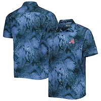 Men's Tommy Bahama Blue Atlanta Braves Bahama Coast Luminescent Fronds IslandZone Button-Up Camp Shirt