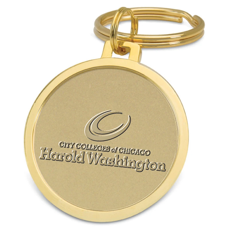 Gold Harold Washington College Phoenix Split-Wire Key Ring
