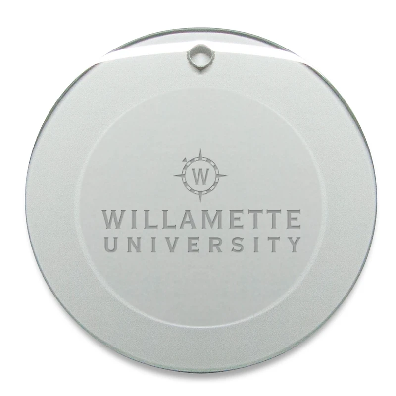 Willamette Bearcats 3'' Round Glass Ornament